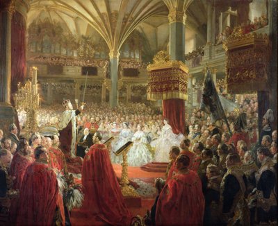 Le couronnement du roi Guillaume Ier à Koenigsberg en 1861, vers 1861-65 - Adolph Menzel